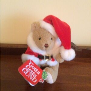 Gund Festive Teddy Bear with Red Santa Hat
